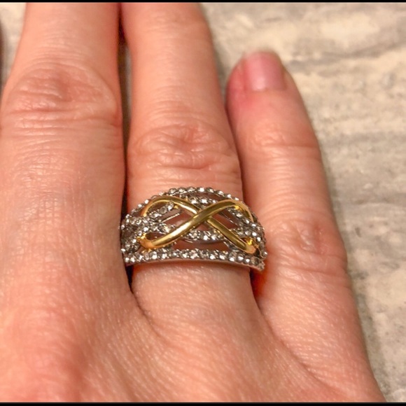 💕Sterling Silver Ring w Gold Forever Eight💕 - Picture 2 of 4